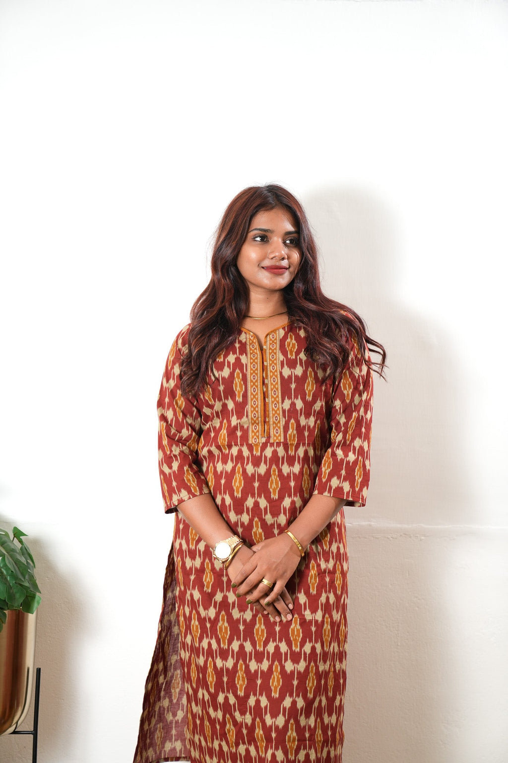 Rust orange geometric cotton co-ords set