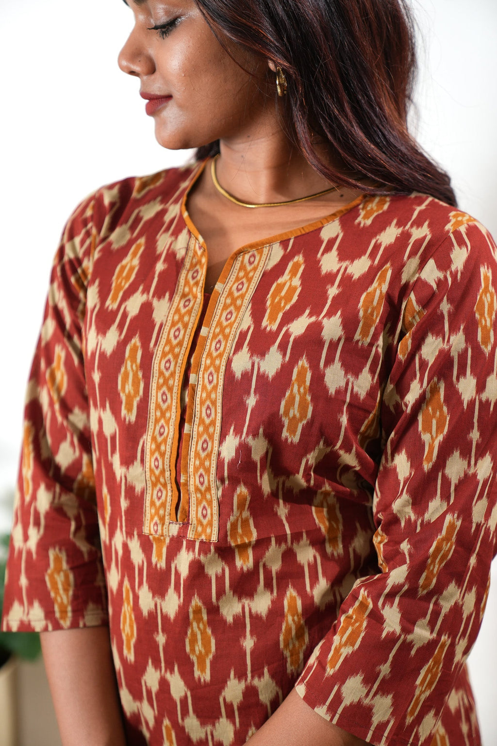 Rust orange geometric cotton co-ords set