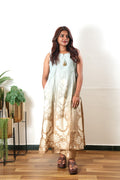 Powder blue gradient mul cotton co-ords set(attached sleeves)