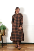 Brown checked linen co-ords set