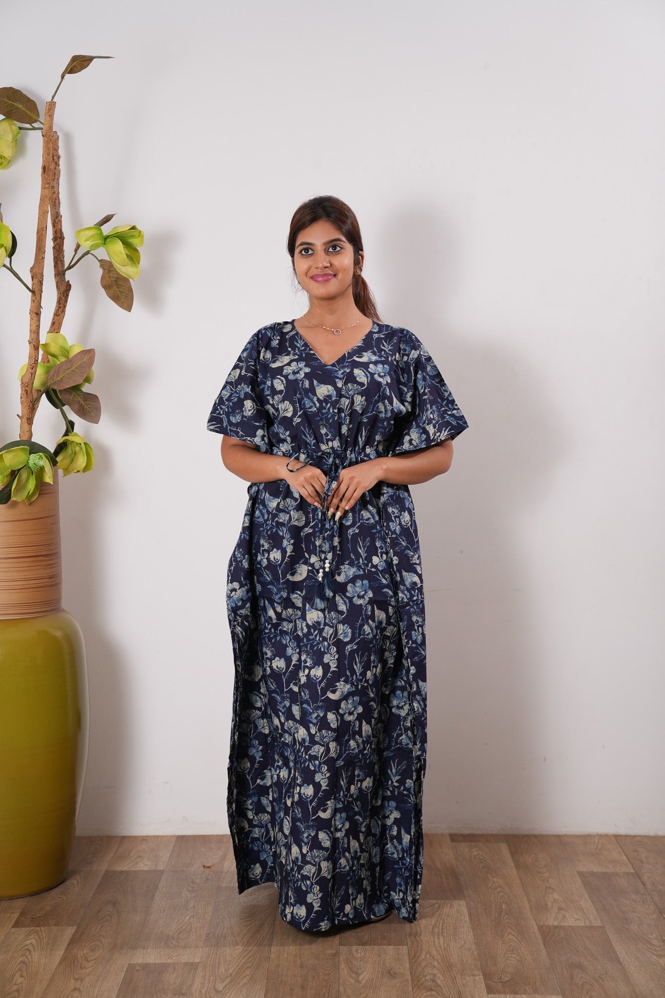 Sapphire cotton kaftan