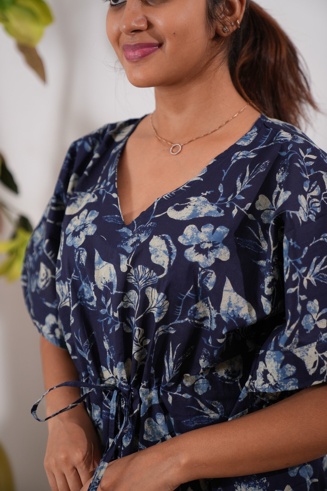 Sapphire cotton kaftan