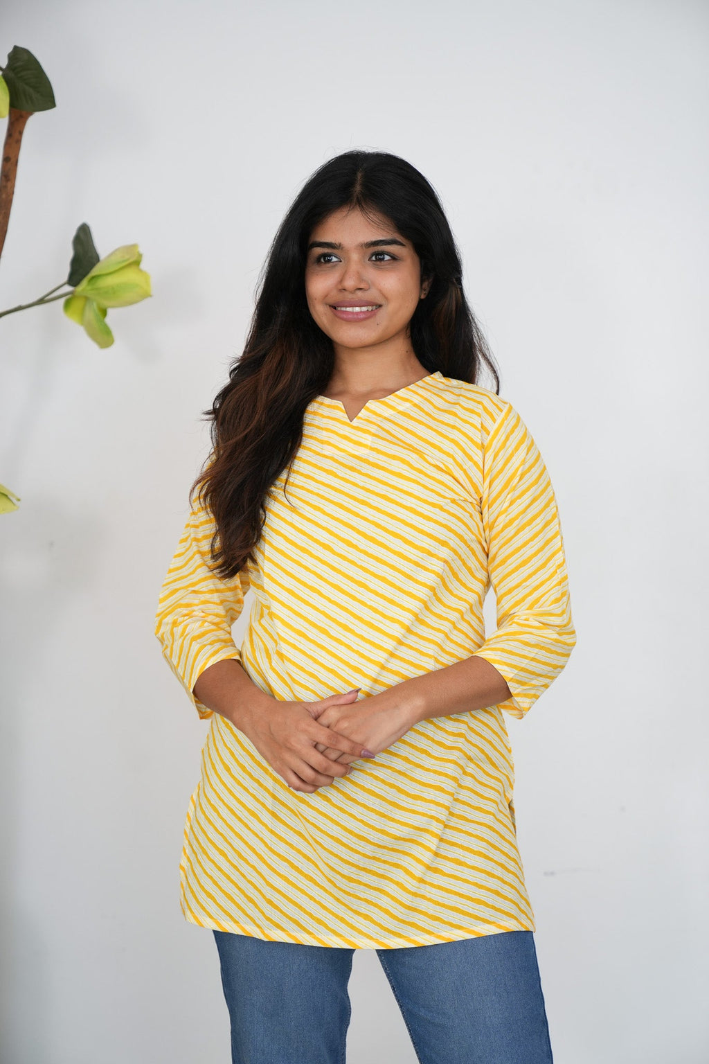 Sunshine stripes cotton short kurti