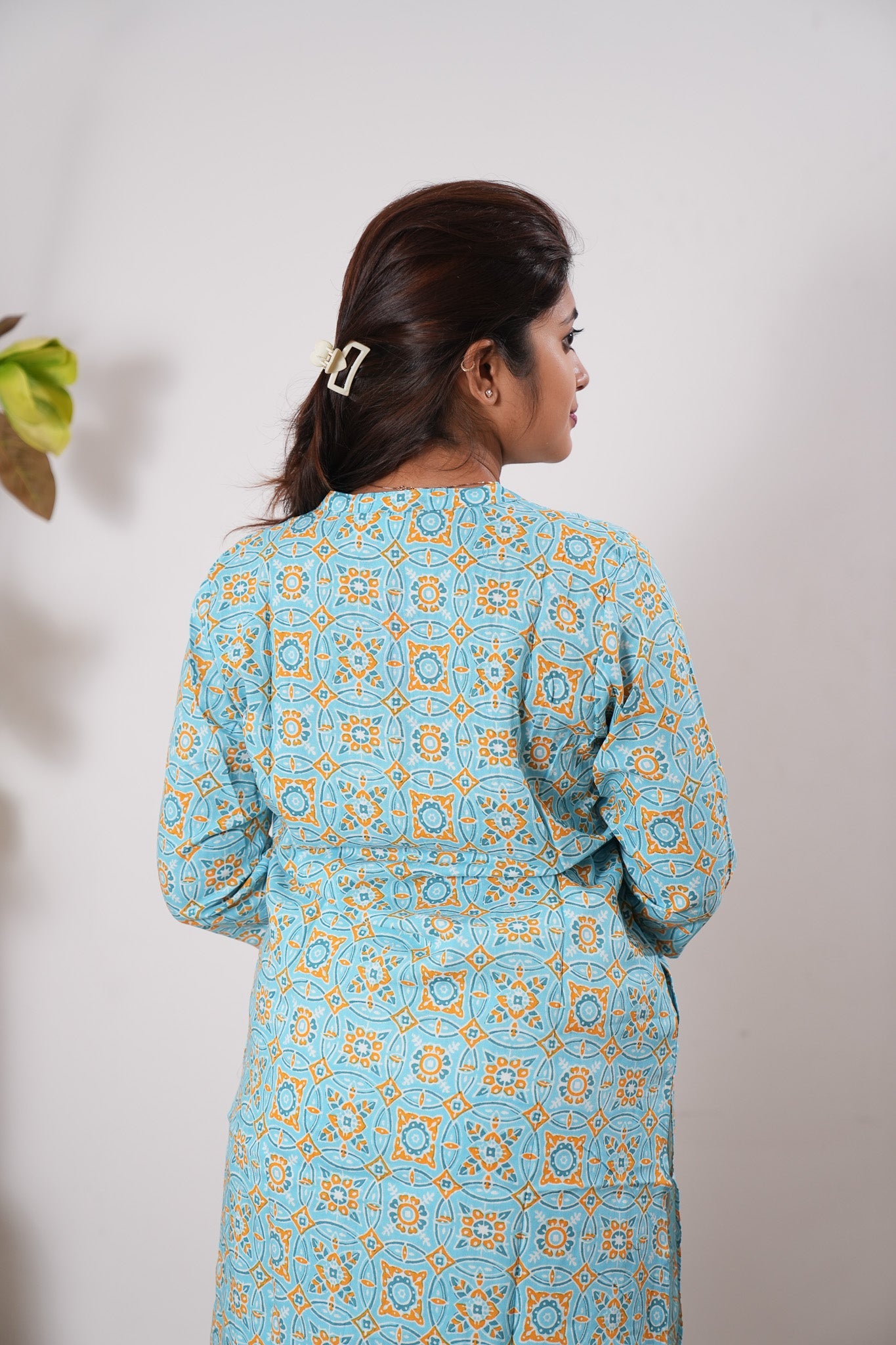Baby blue cotton kurti
