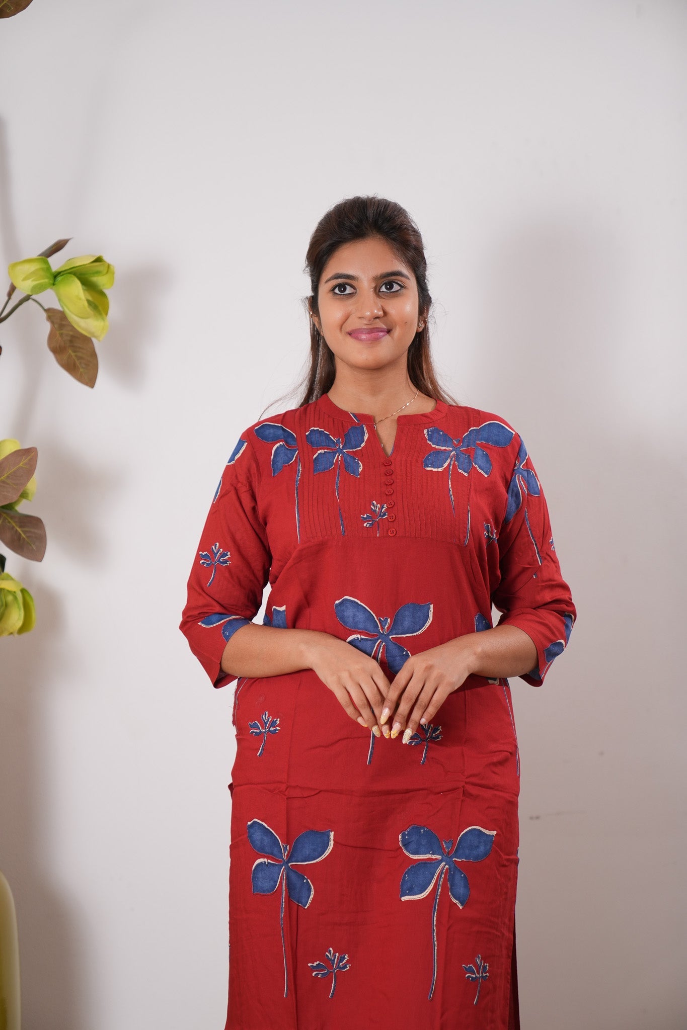 Orange cotton kurti