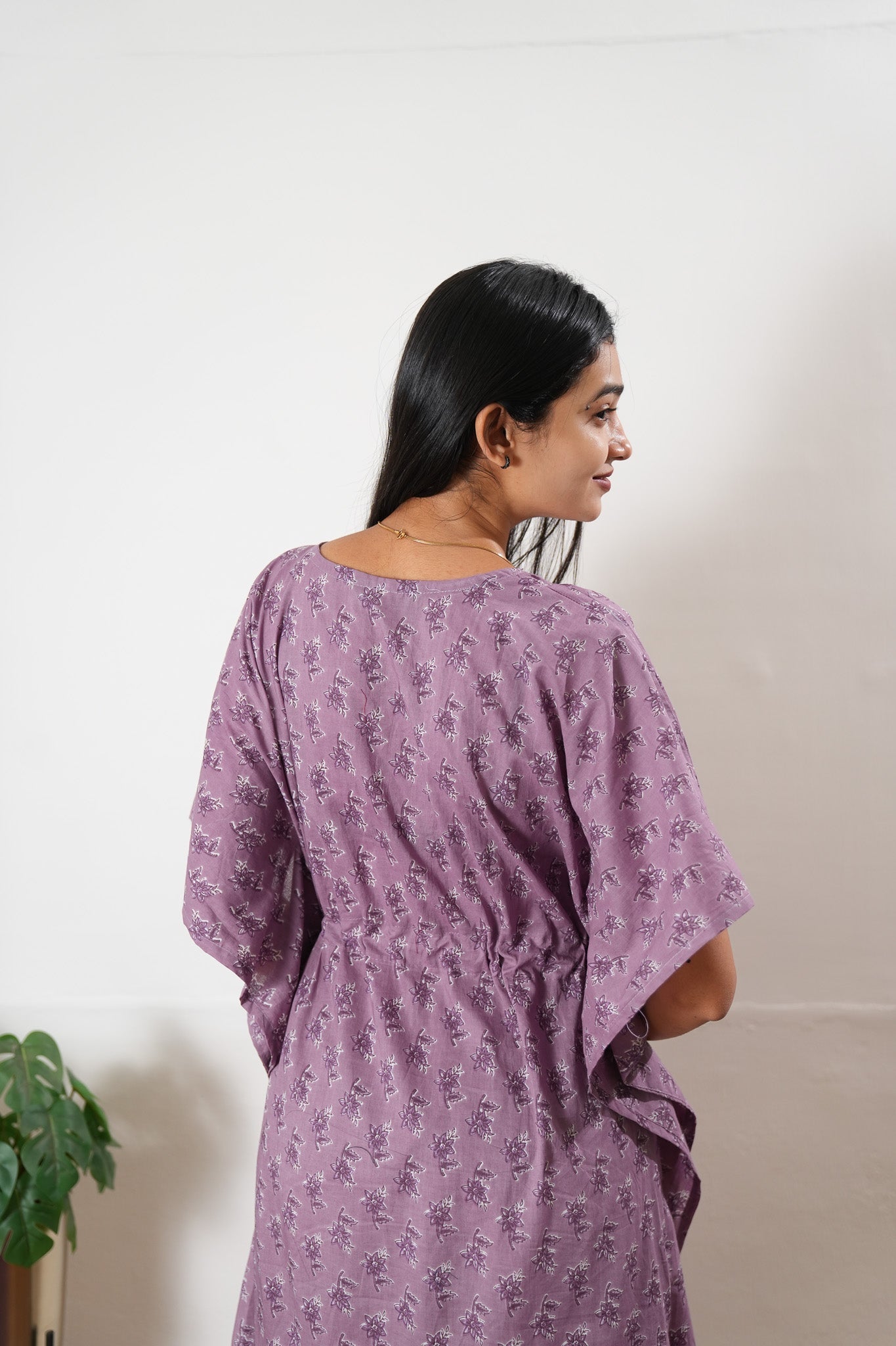 Lavender butta cotton kaftan