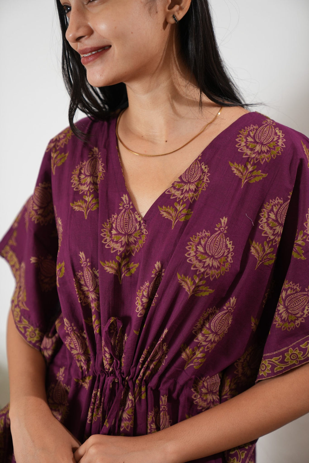 Magenta pomegranate cotton kaftan