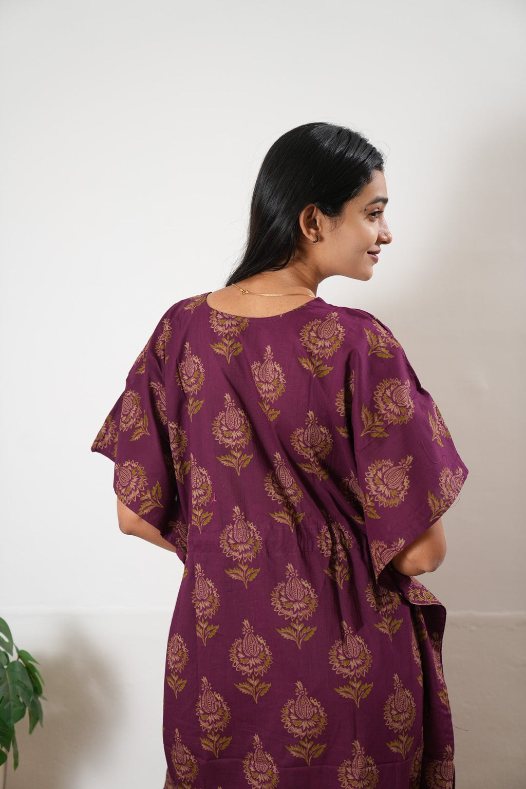 Magenta pomegranate cotton kaftan
