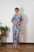 Powder blue cotton lounge sleep wear