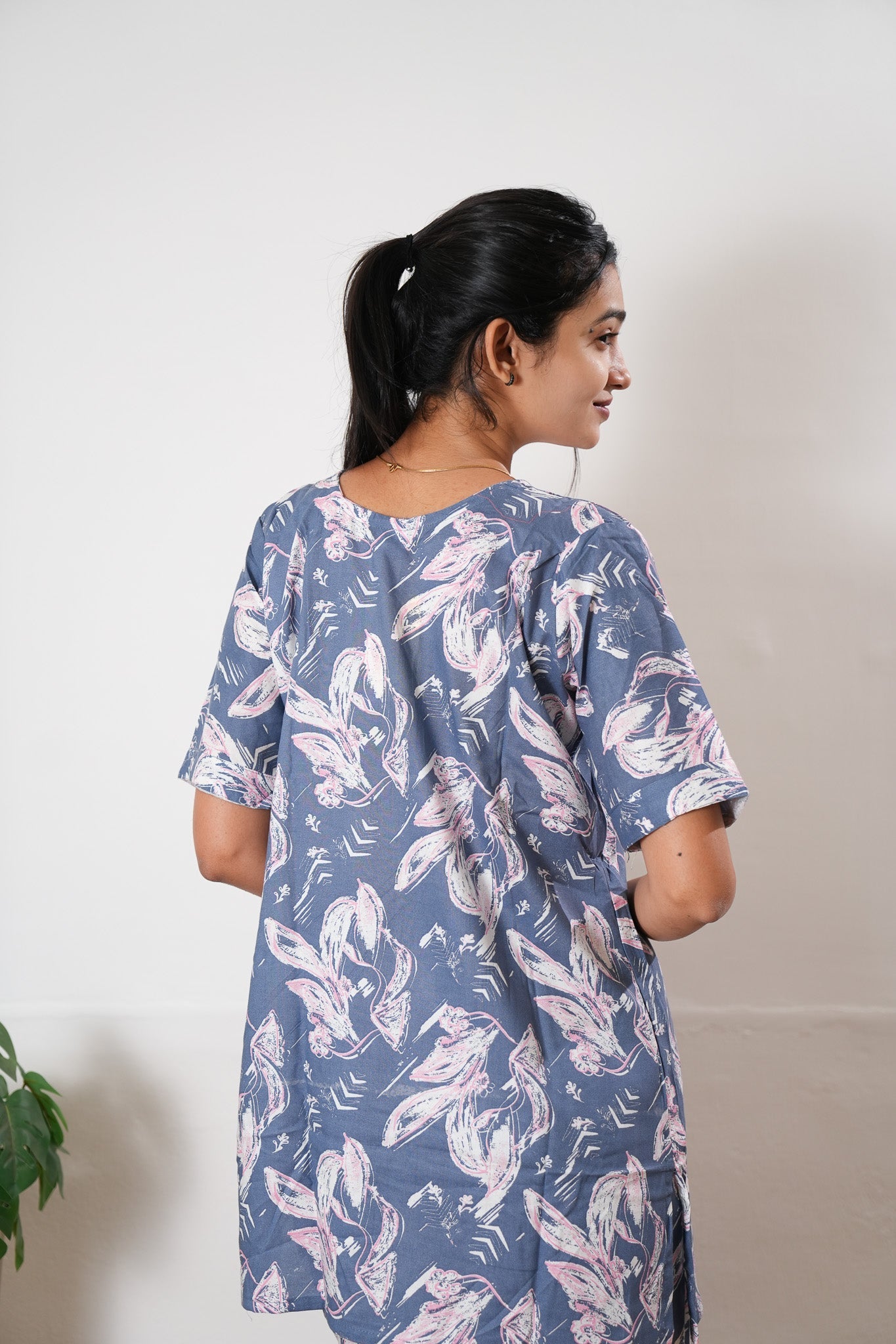 Powder blue cotton lounge sleep wear