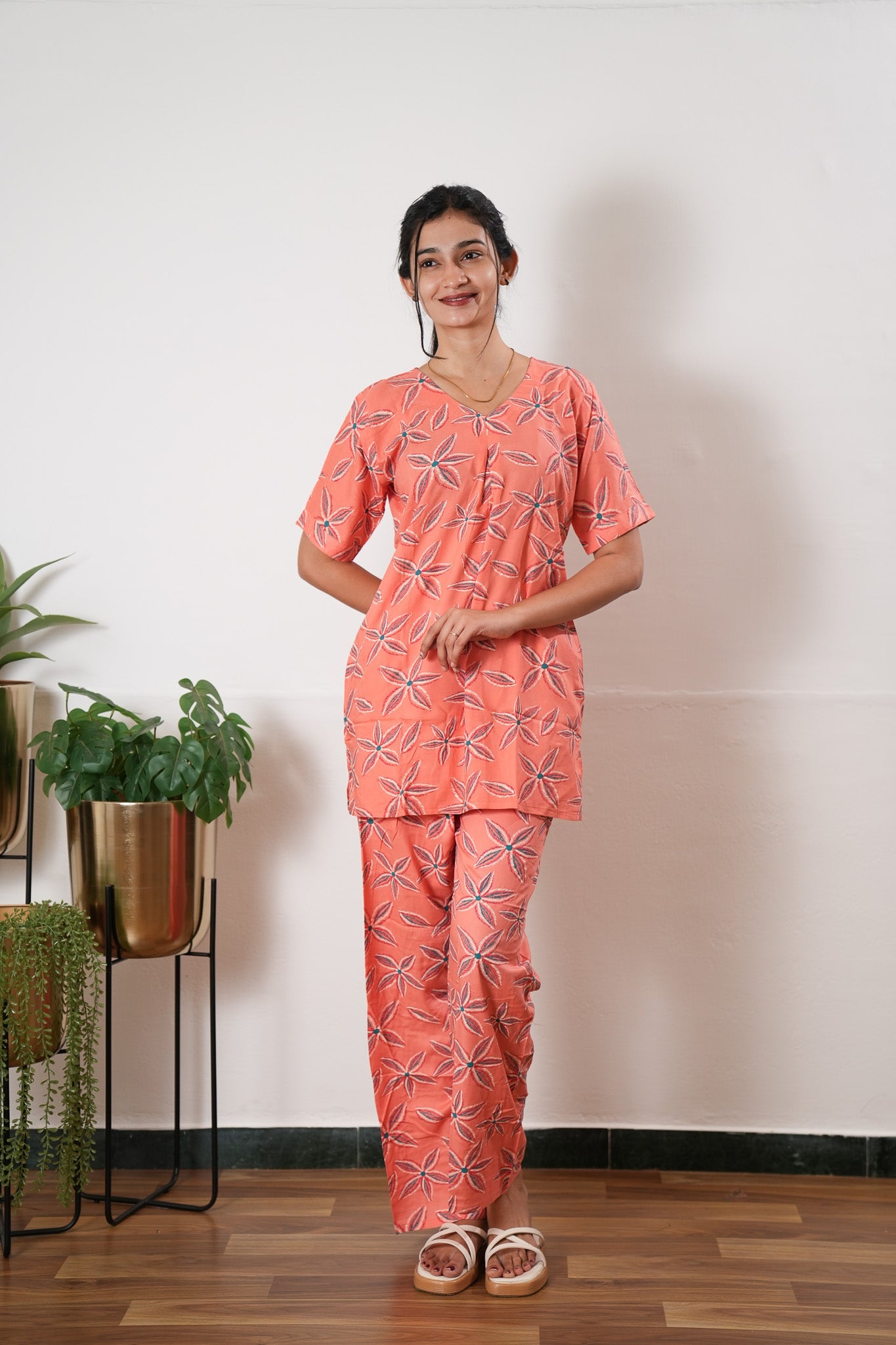 Peach  cotton lounge sleep wear