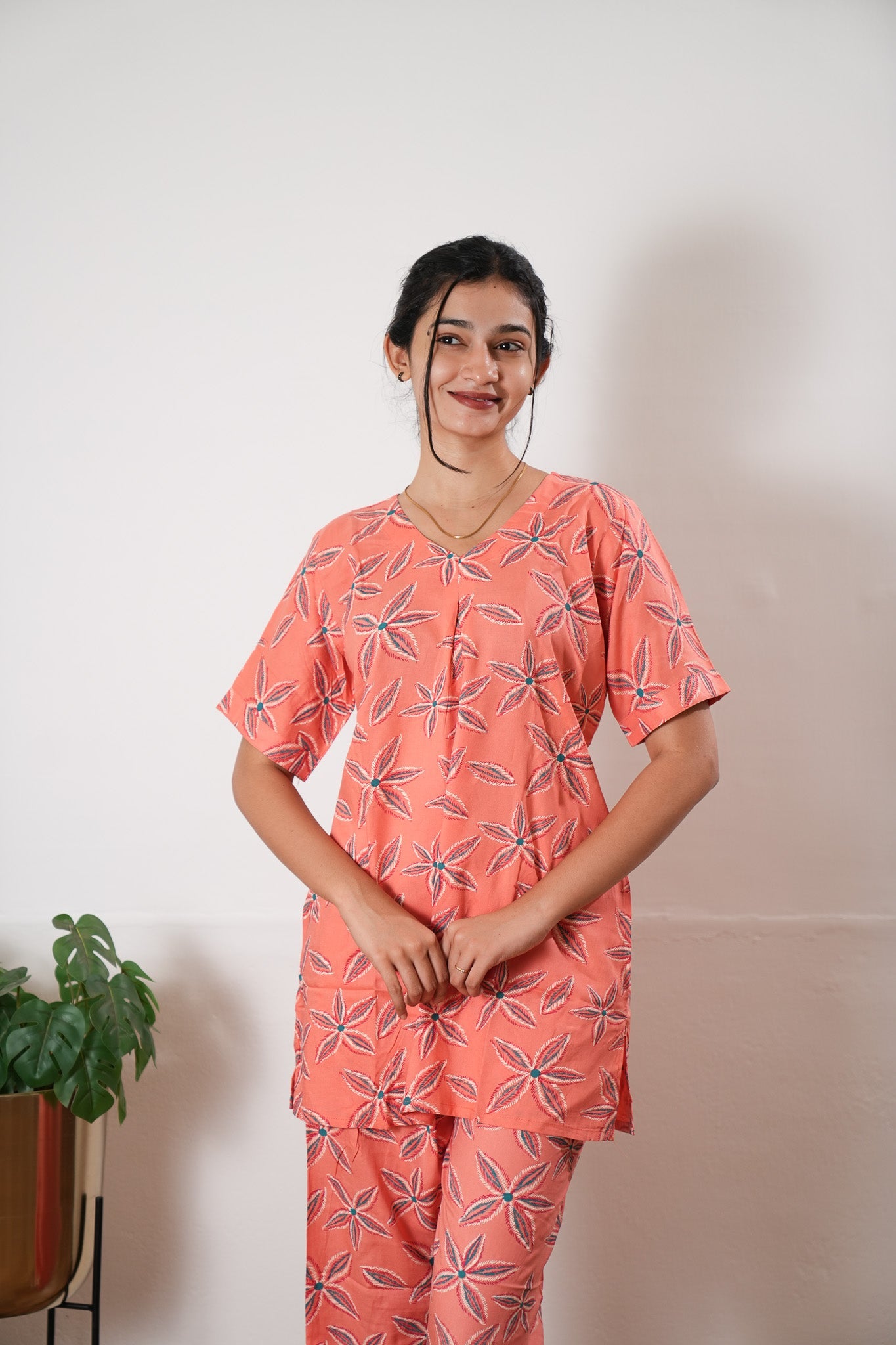 Peach  cotton lounge sleep wear