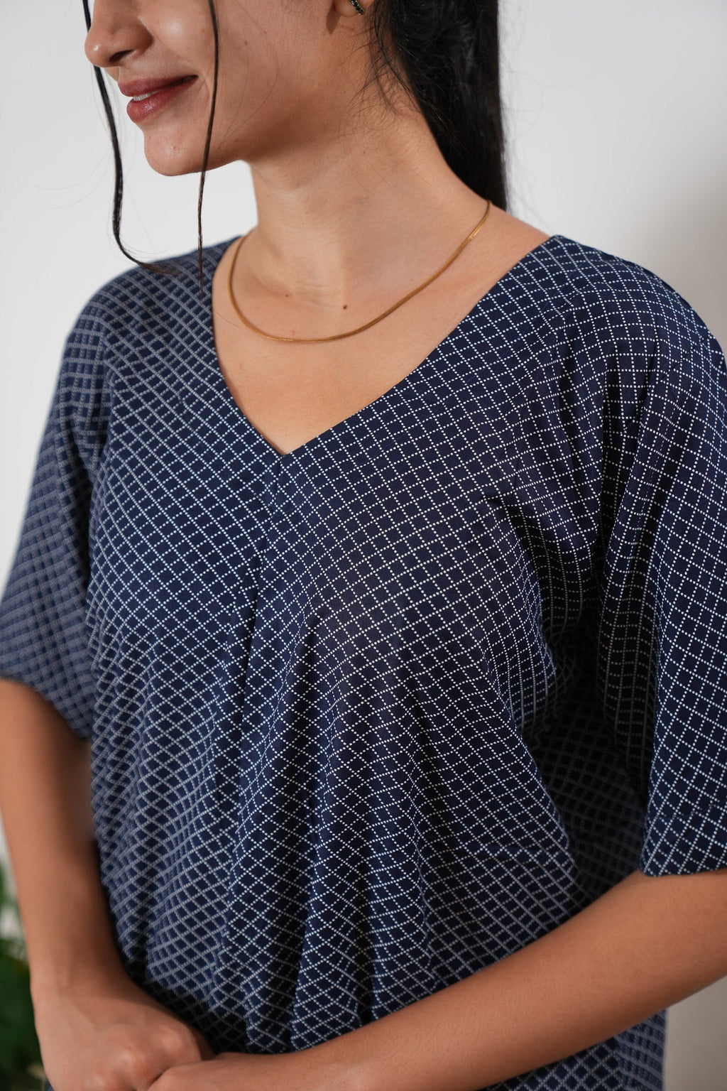 Navy checks cotton lounge sleep wear