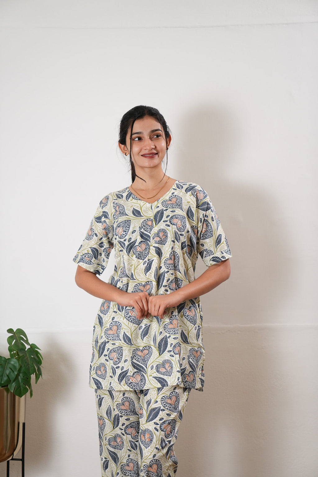White heart cotton lounge sleep wear