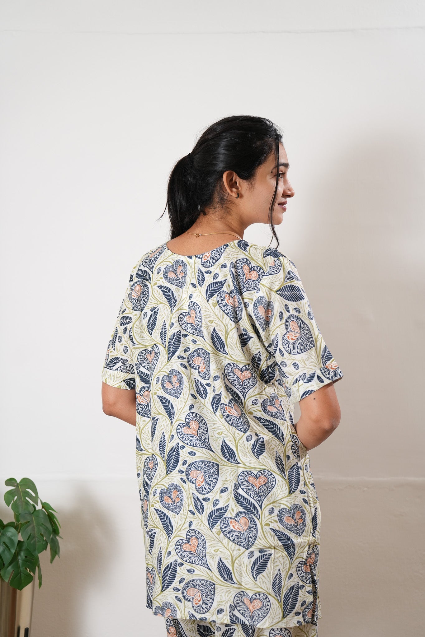 White heart cotton lounge sleep wear
