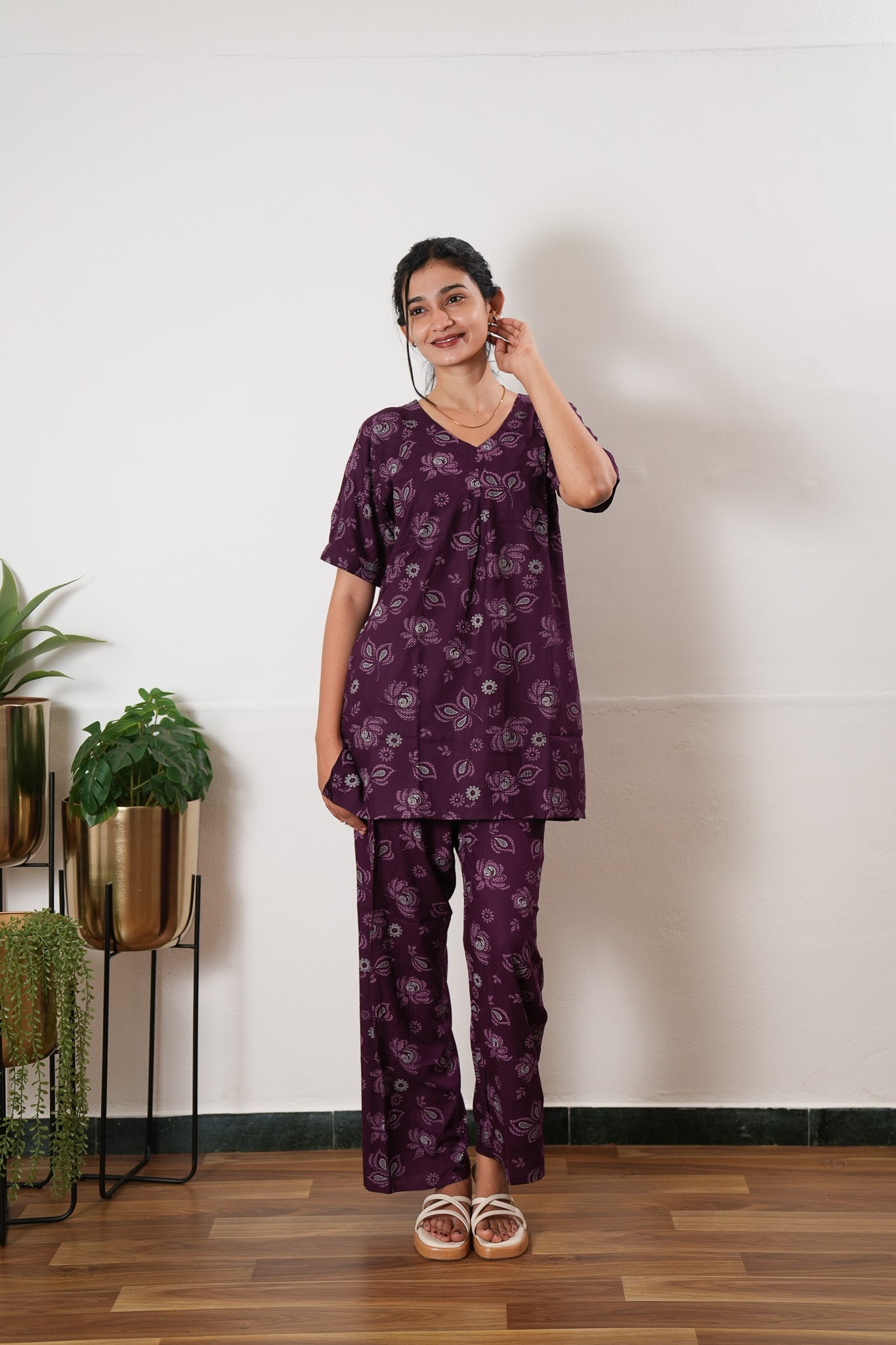Violet cotton lounge sleep wear