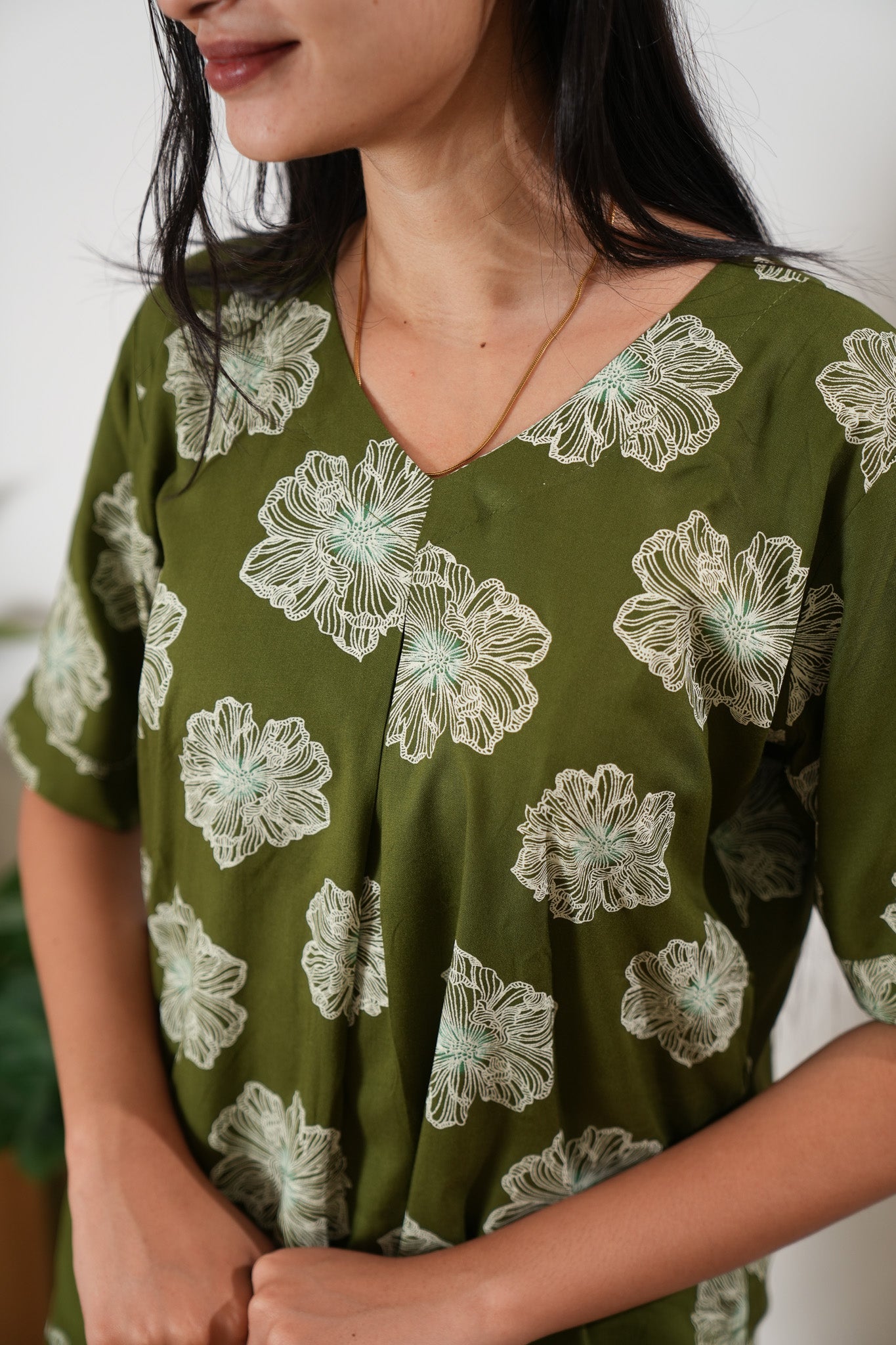 Olive cotton lounge sleep wear