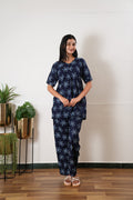 Navy jasmine cotton lounge sleep wear