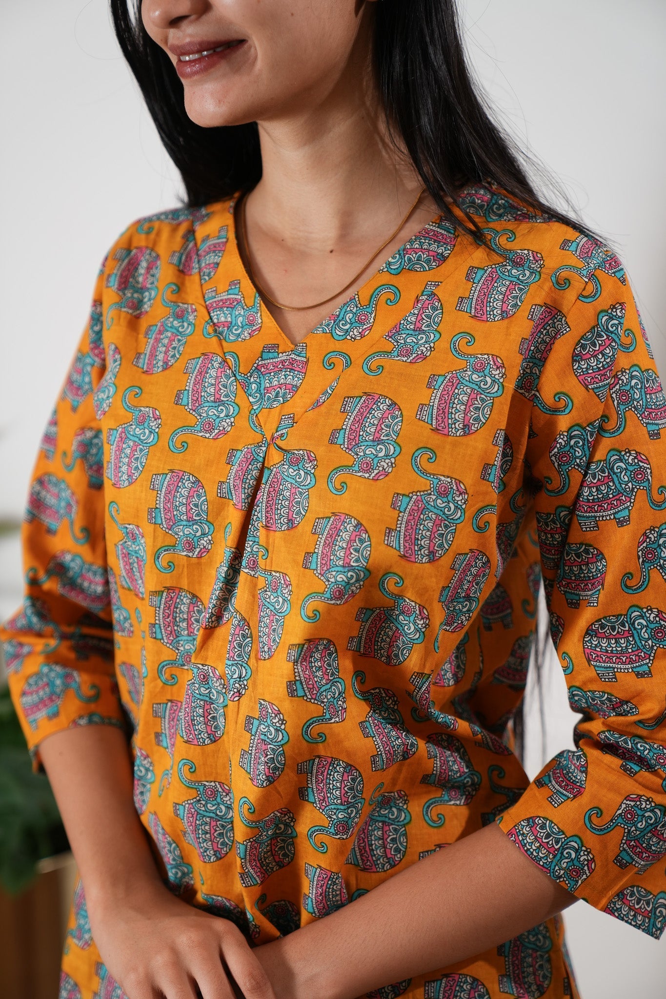 Orange elephant cotton lounge sleep wear