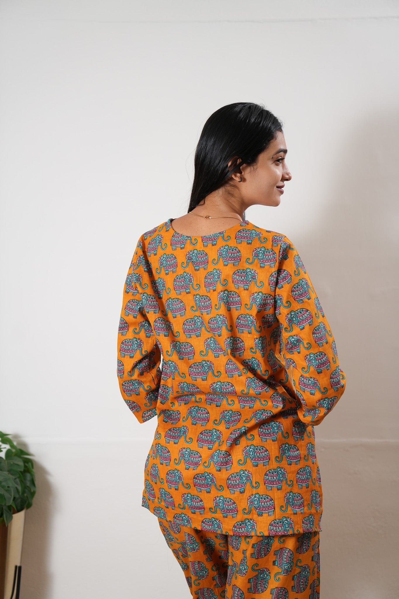 Orange elephant cotton lounge sleep wear