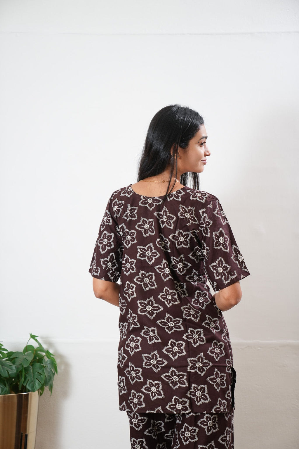 Chocolate brown cotton lounge sleep wear