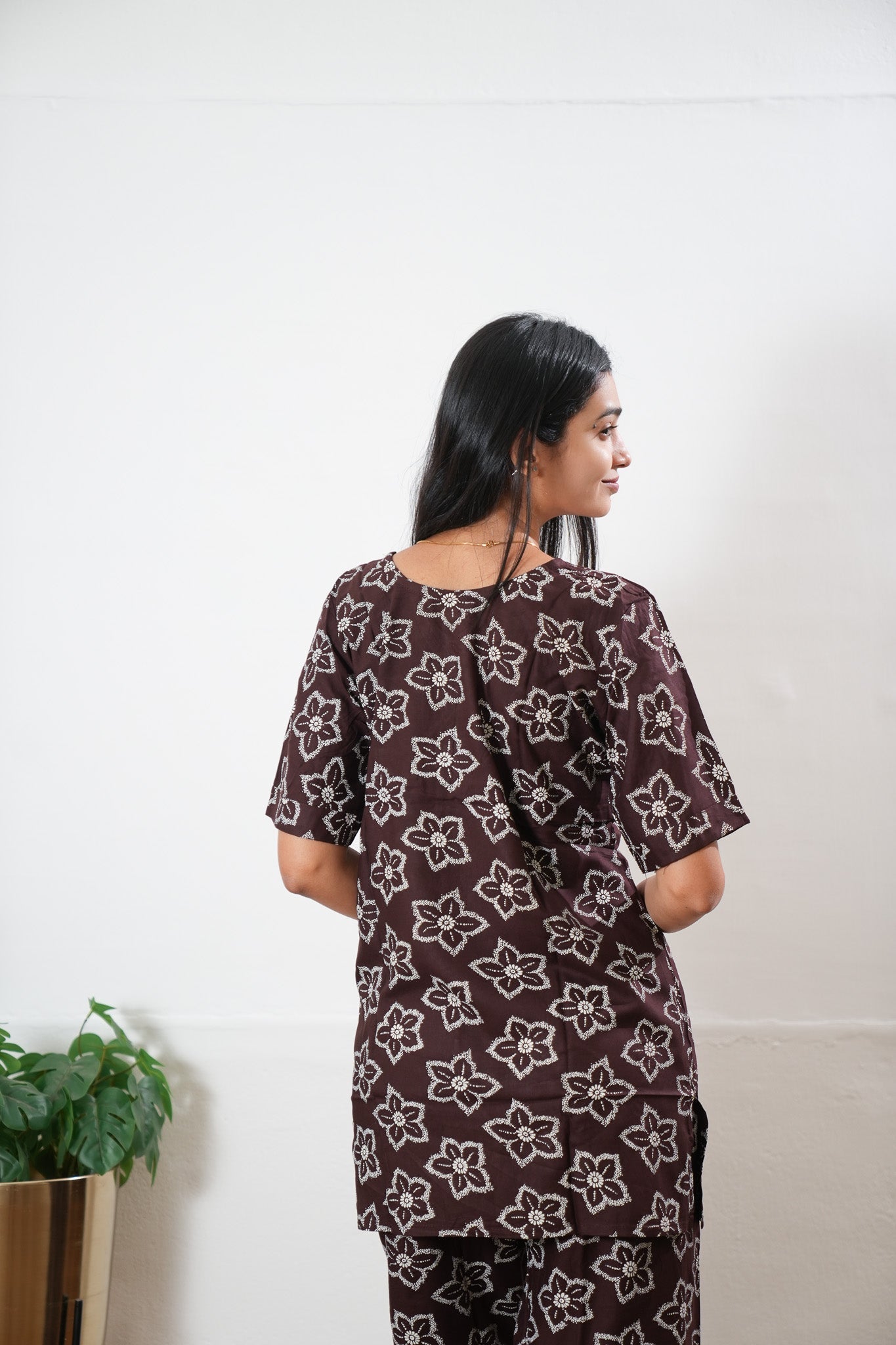 Chocolate brown cotton lounge sleep wear
