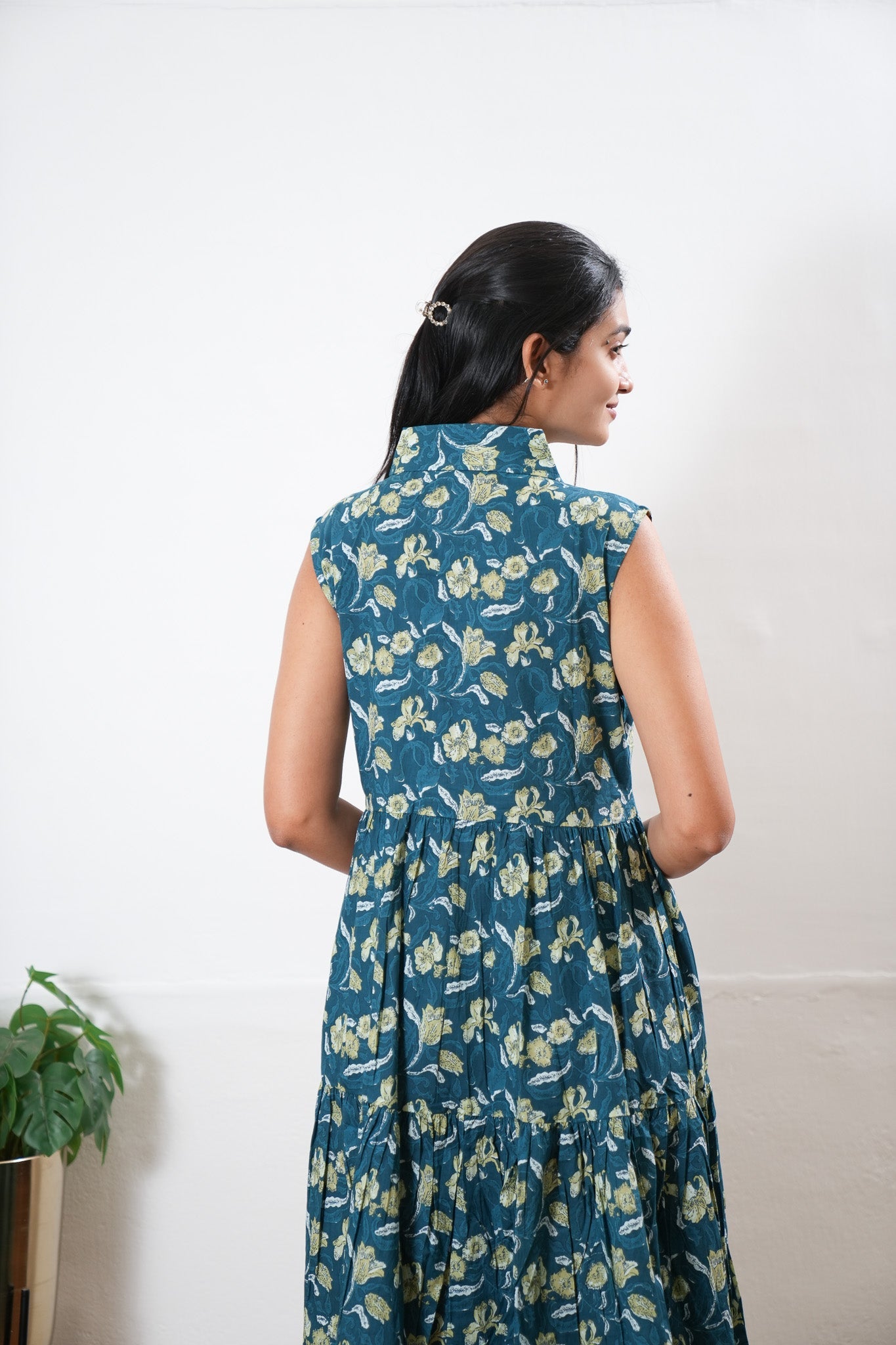 Maldives cotton button down shirt midi dress