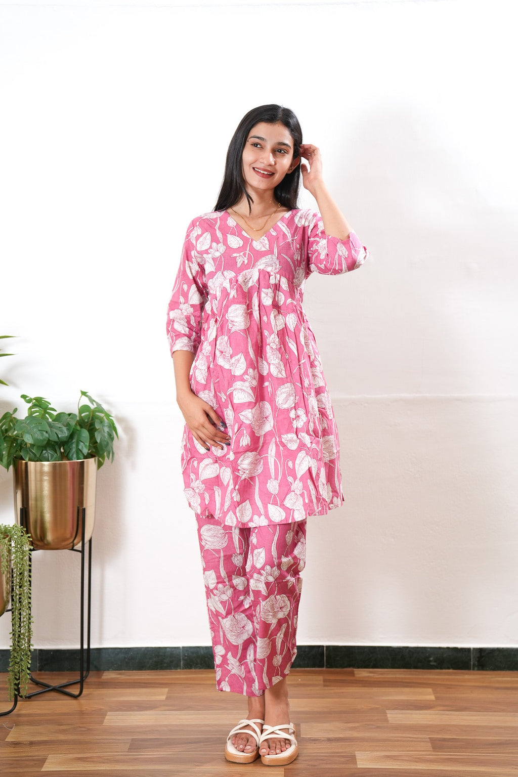 Mauve cotton maternity nursing Comfies