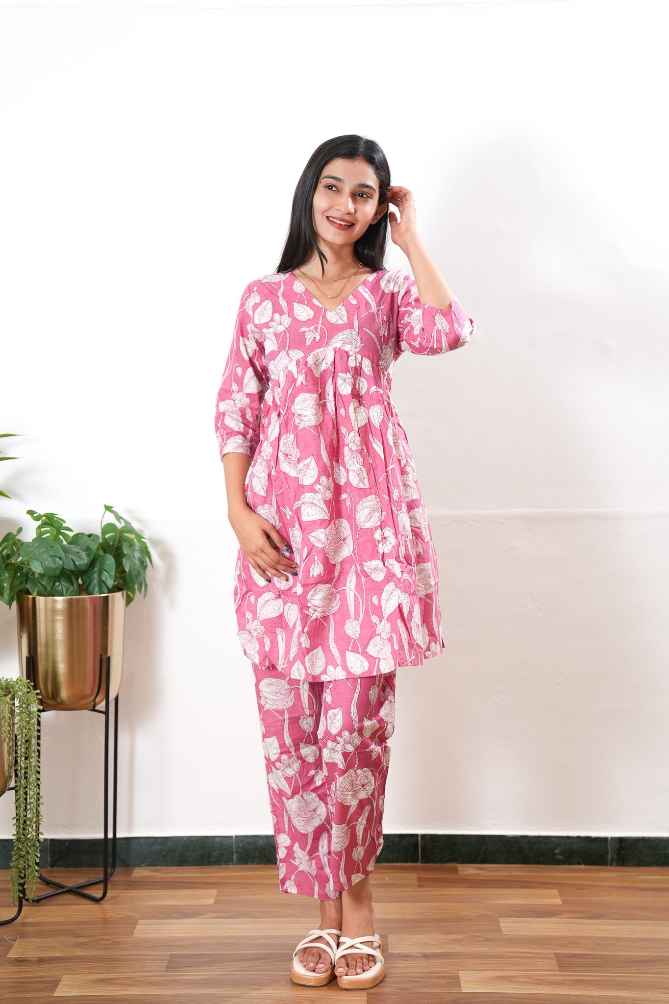 Mauve cotton maternity nursing Comfies