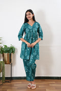 Turquoise cotton maternity nursing Comfies