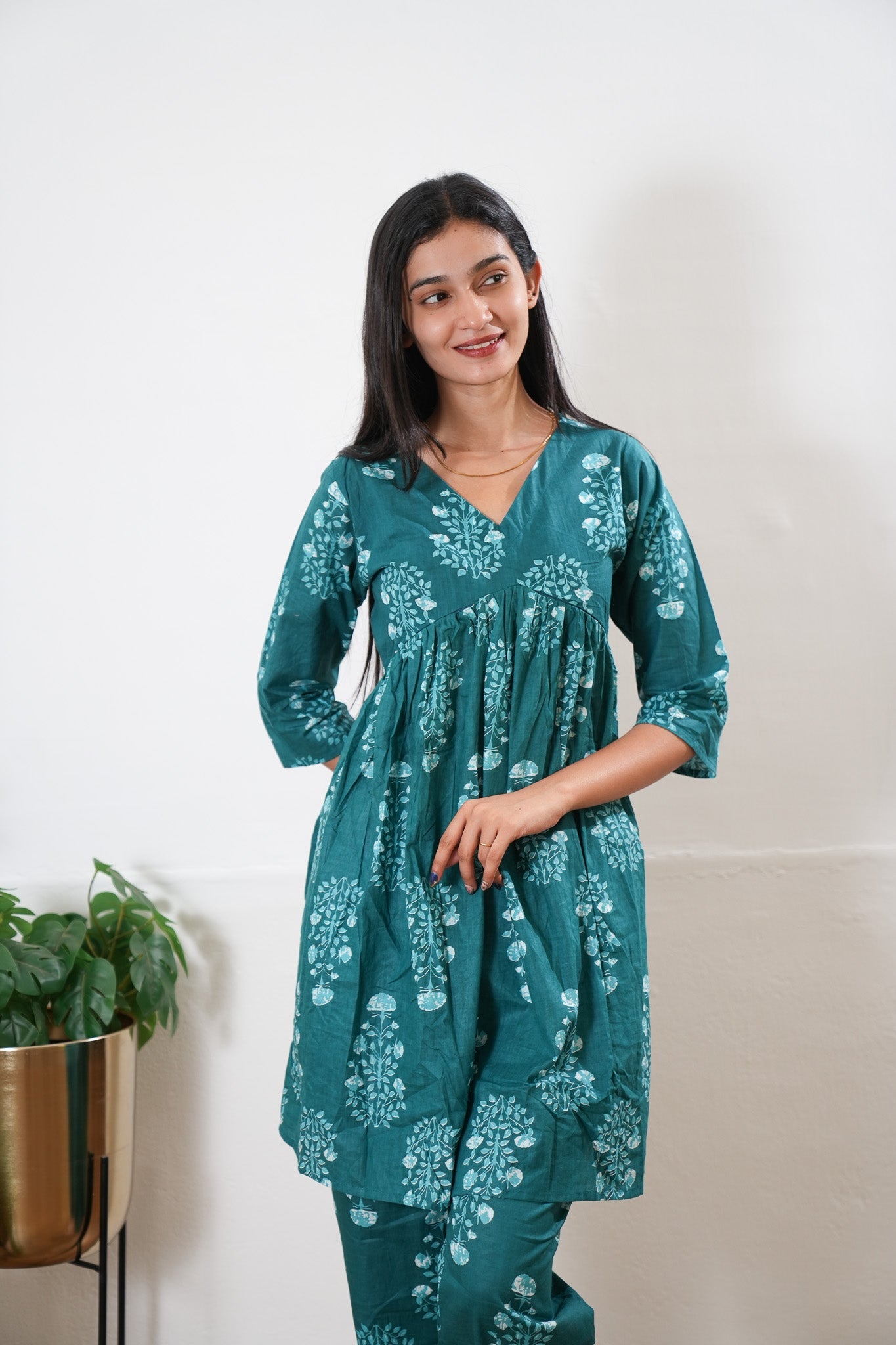Turquoise cotton maternity nursing Comfies