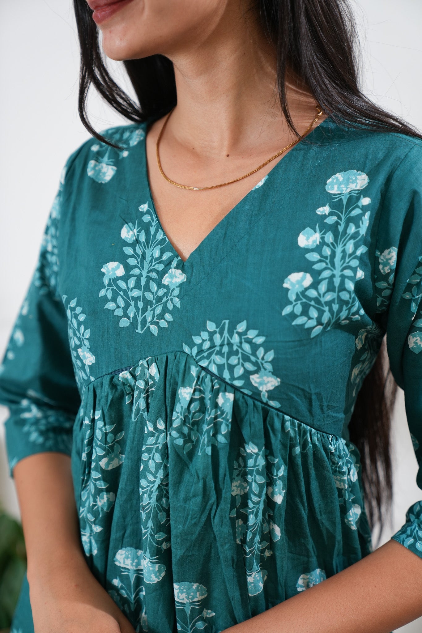 Turquoise cotton maternity nursing Comfies