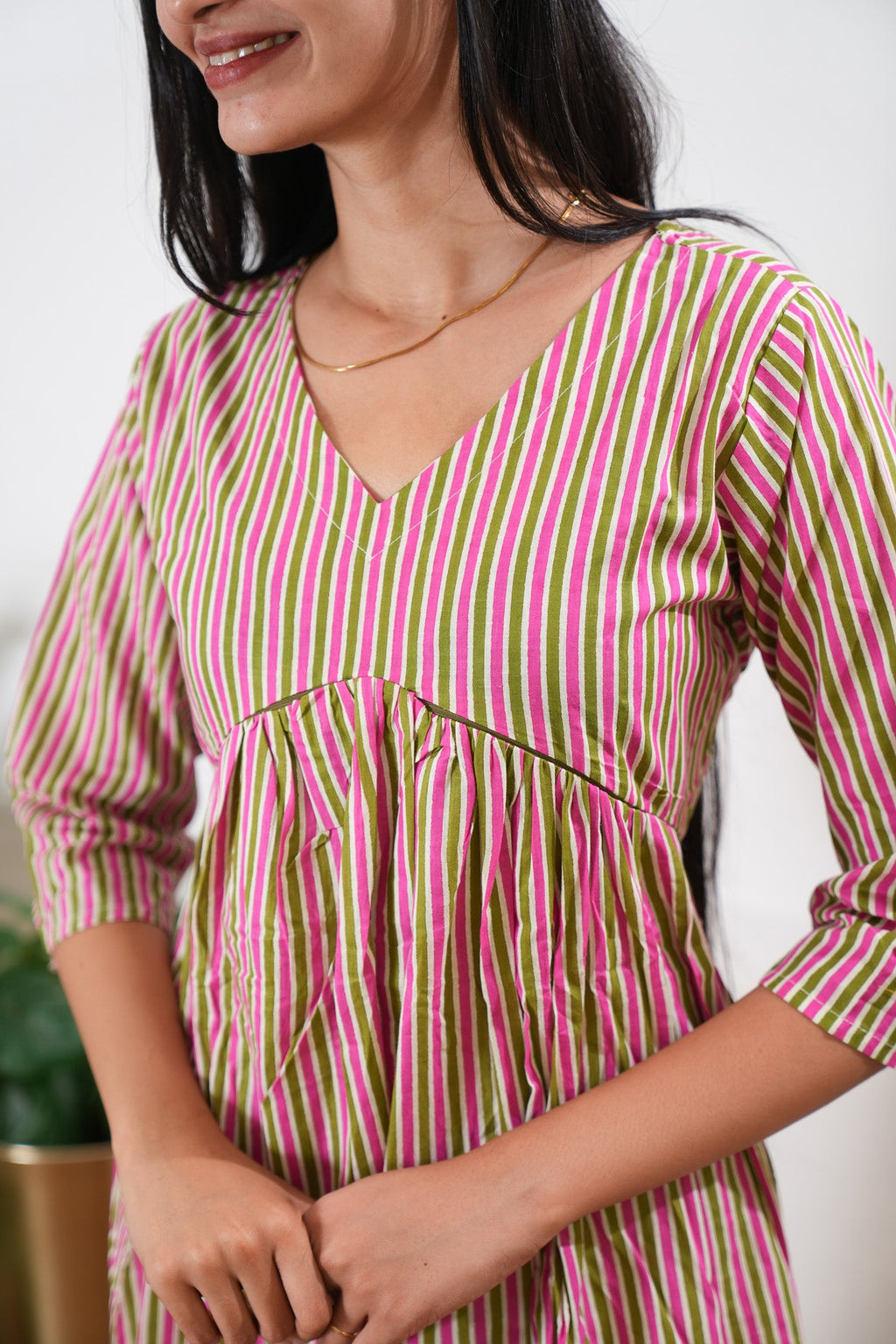 Pink stripes cotton maternity nursing Comfies