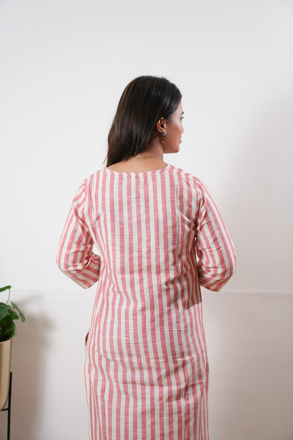 Red and white stripes cotton co-ord set