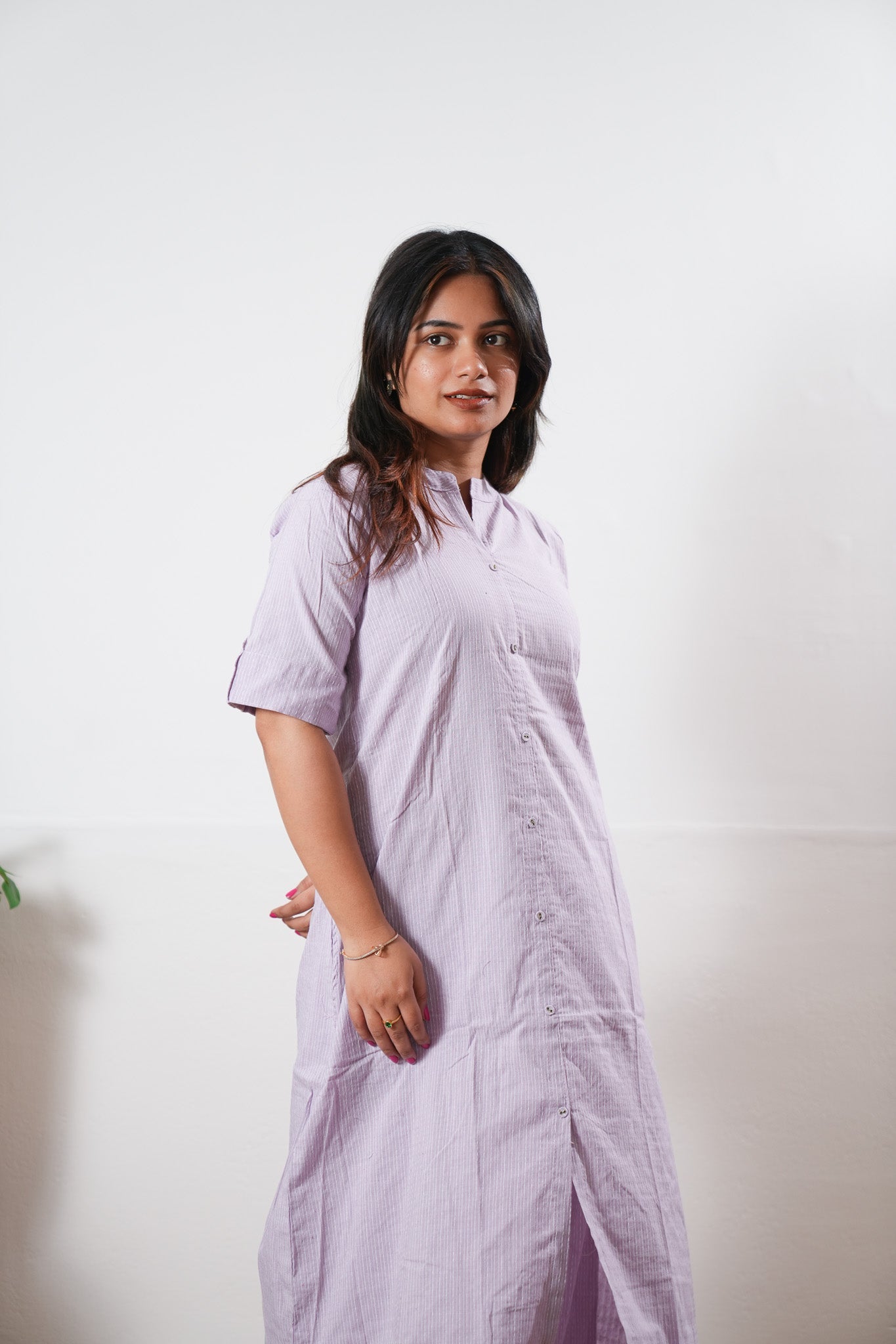 Lavender stripes cotton co-ord set