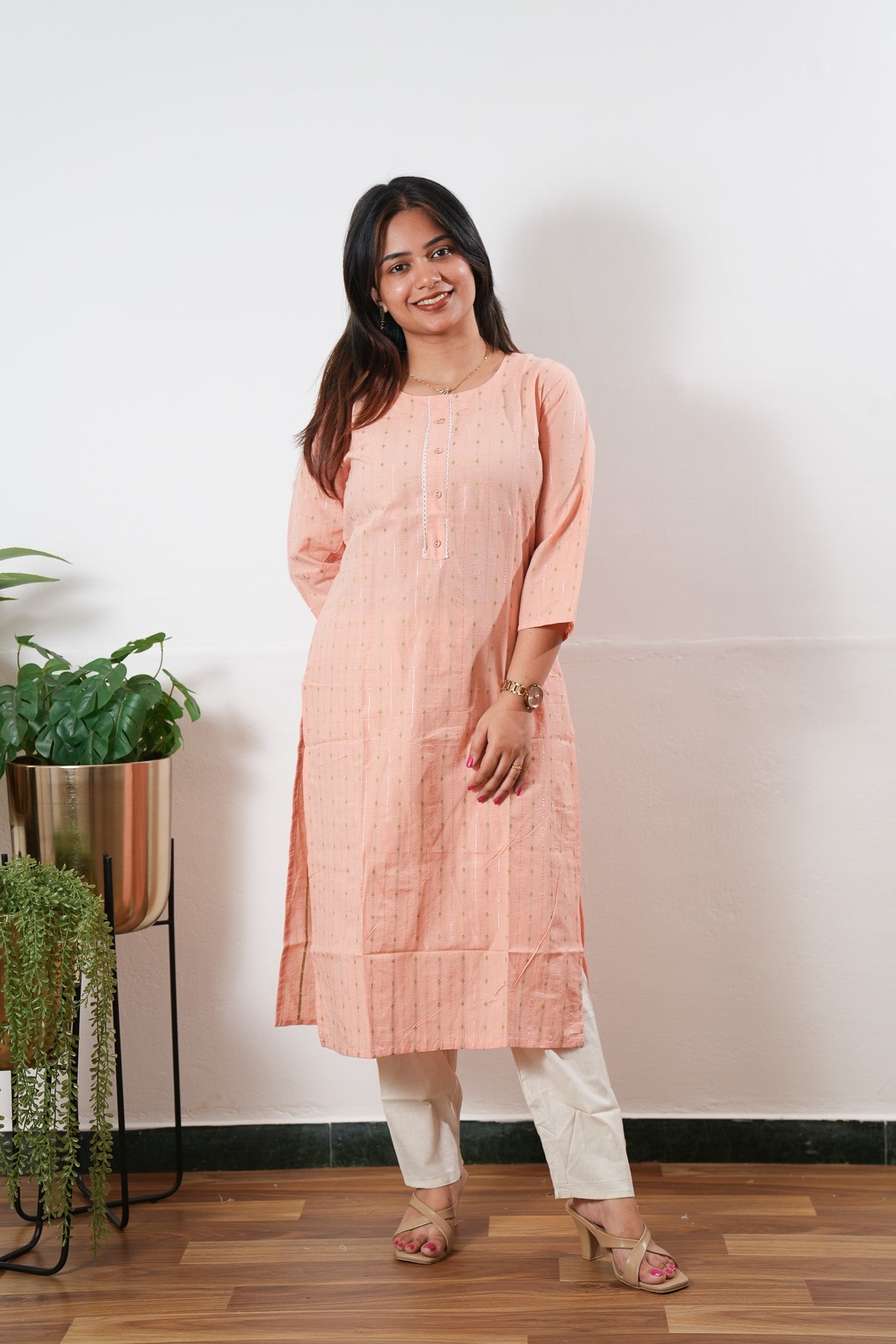 Peach cotton co-ord set