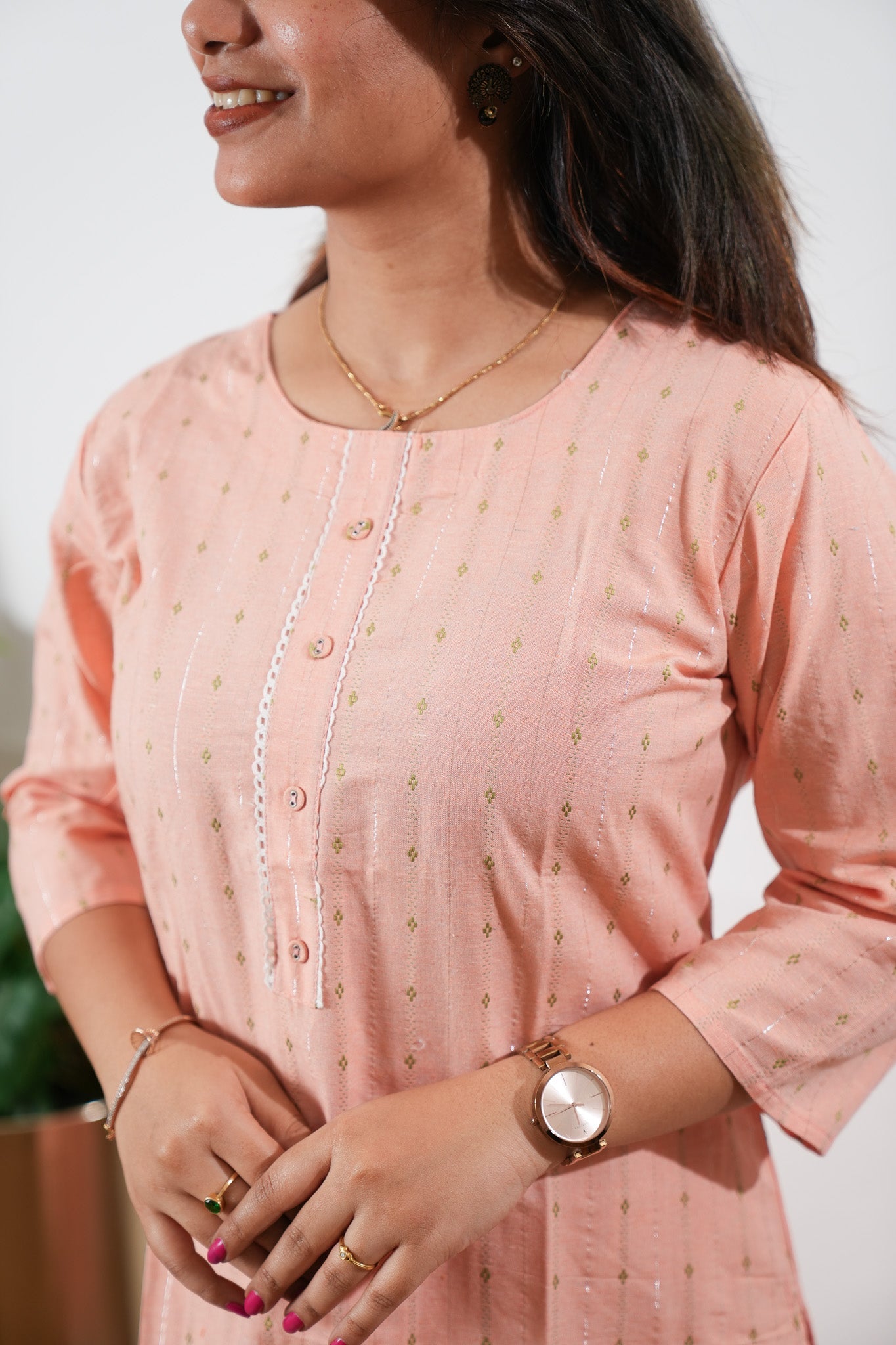Peach cotton co-ord set