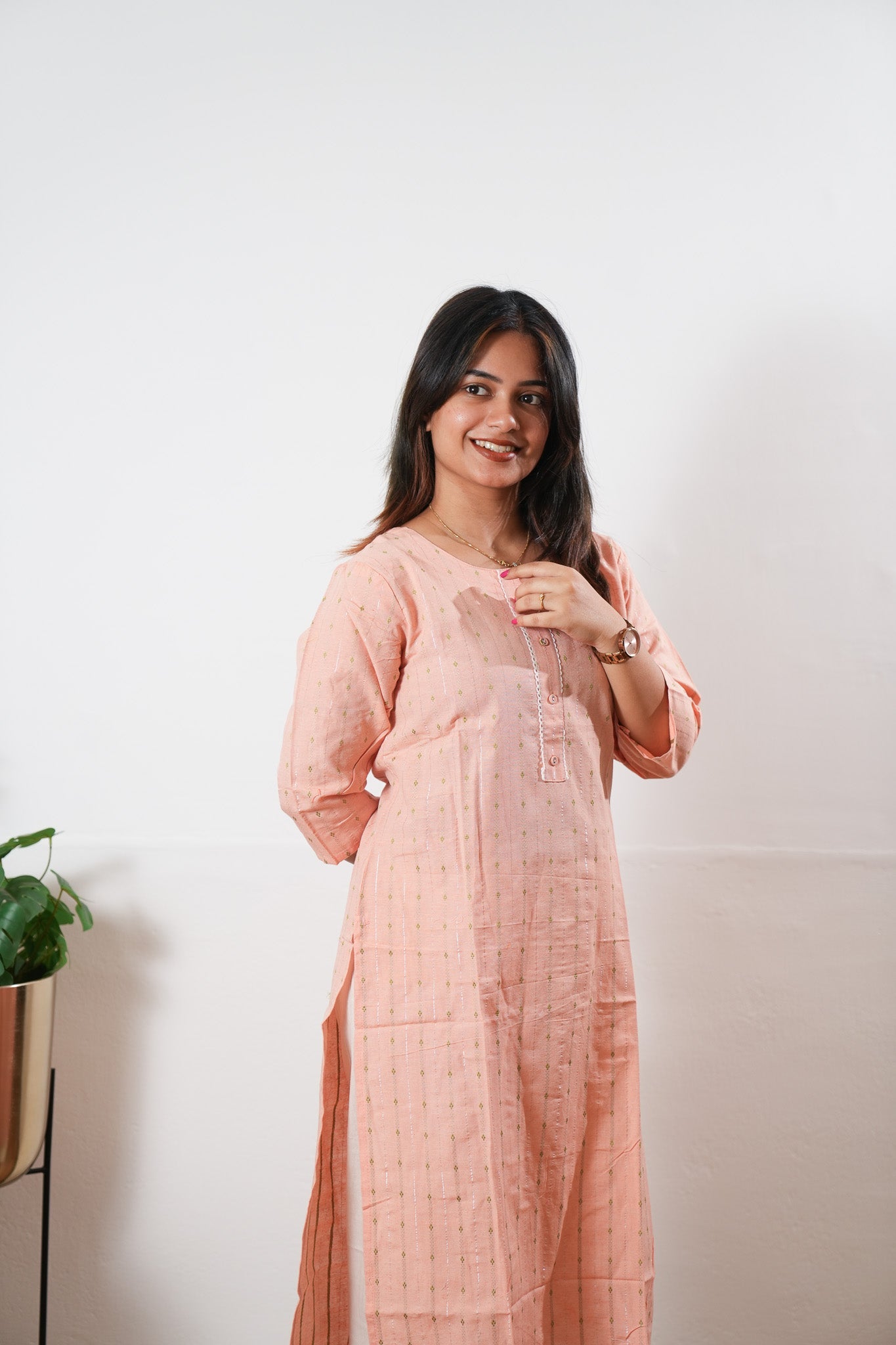 Peach cotton co-ord set