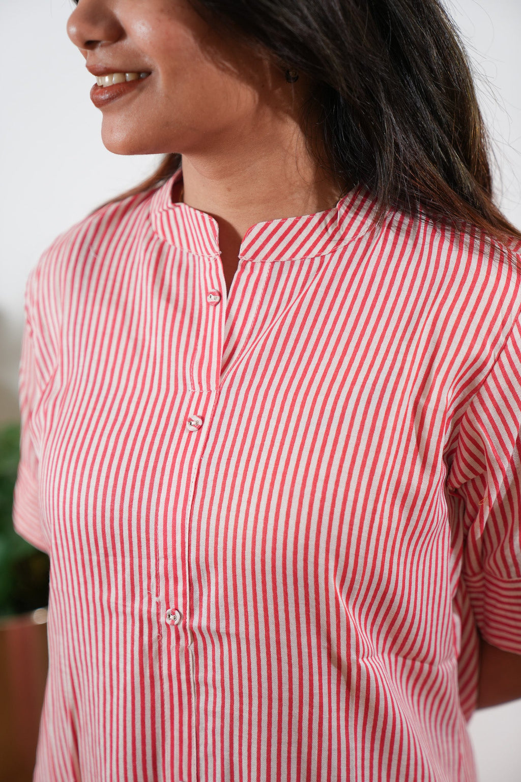 Red stripes cotton co-ord set