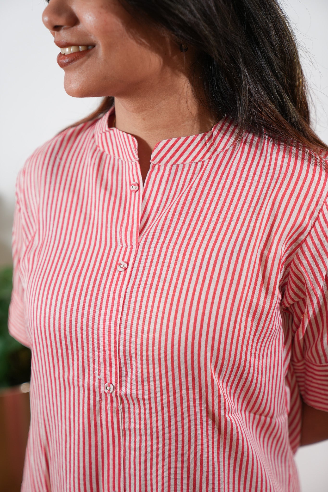 Red stripes cotton co-ord set