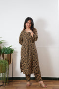 Navy and brown cotton co-ords set
