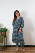 Indigo and blue cotton co-ords set