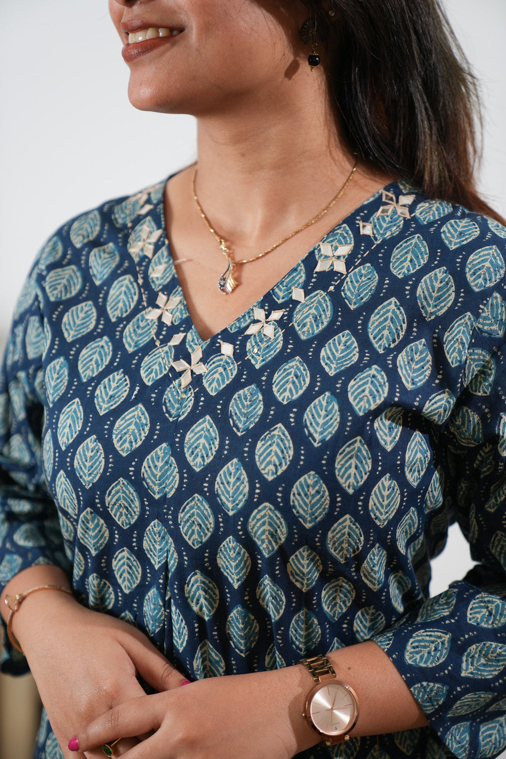 Indigo and blue cotton co-ords set