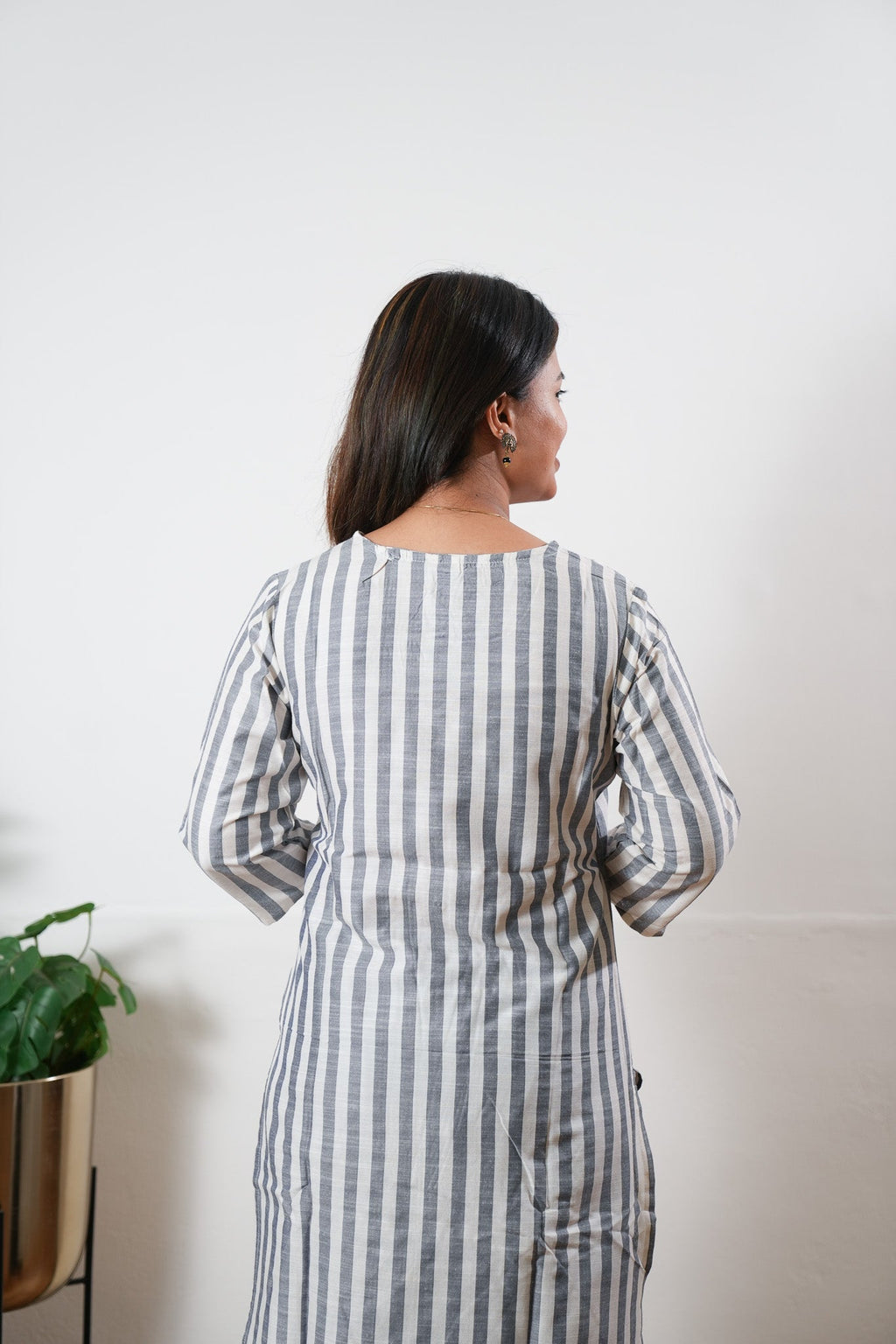 Grey stripes cotton co-ord set
