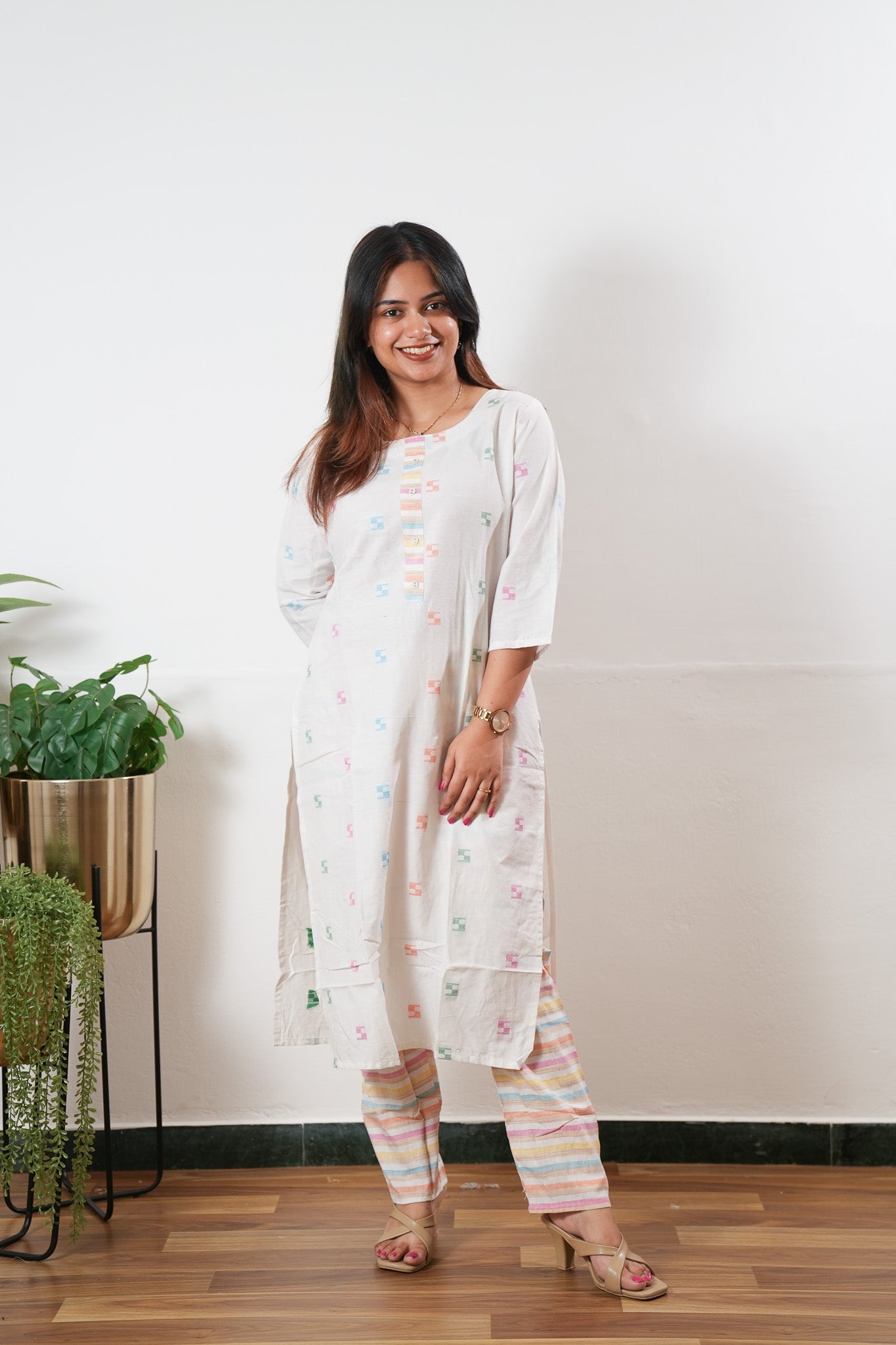 White cotton co-ord set