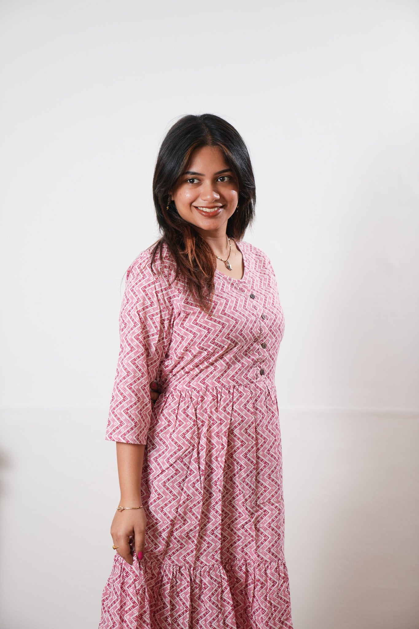 Zig zag cotton dress