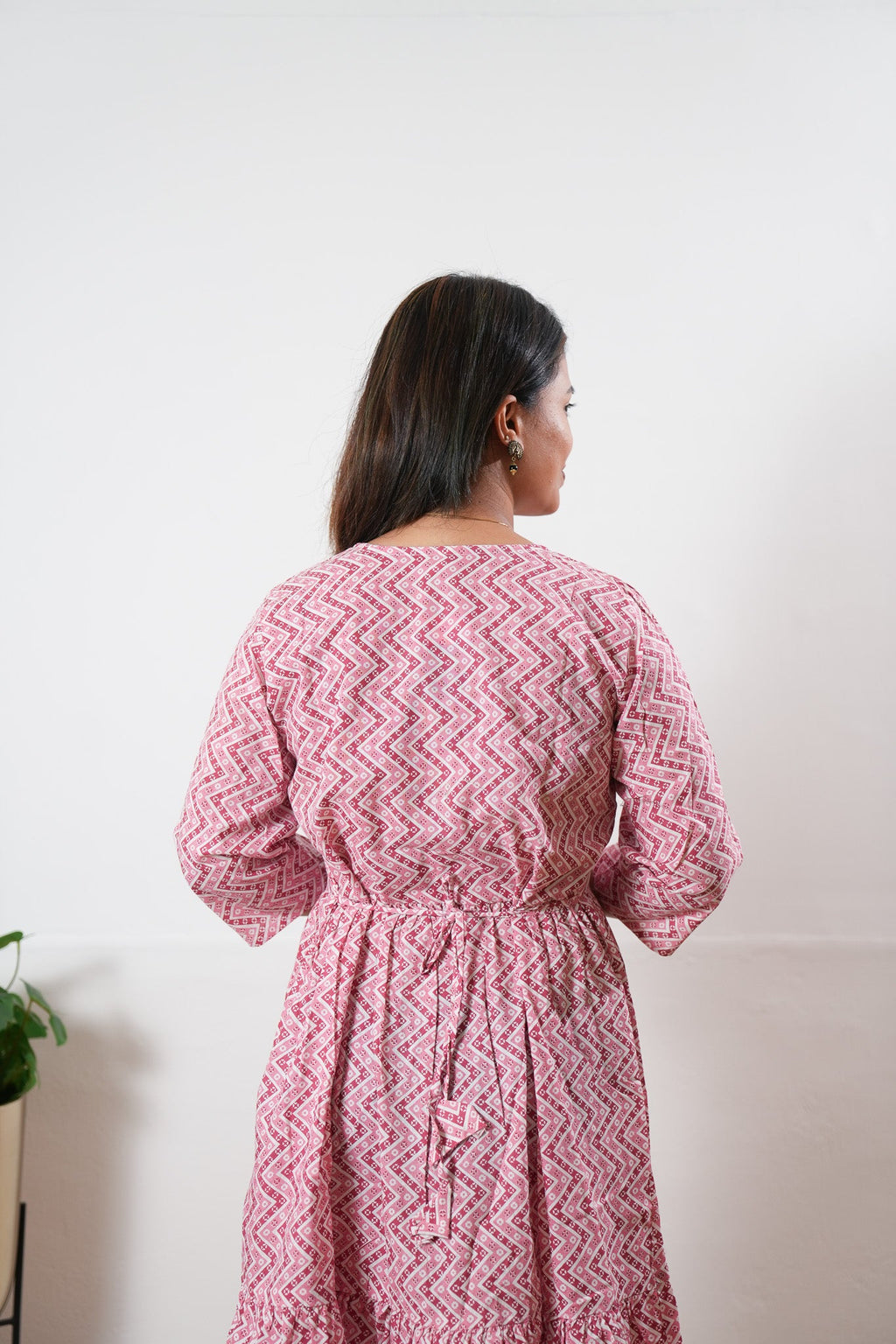 Zig zag cotton dress