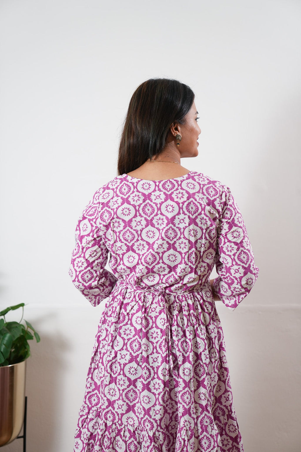 Magenta cotton dress
