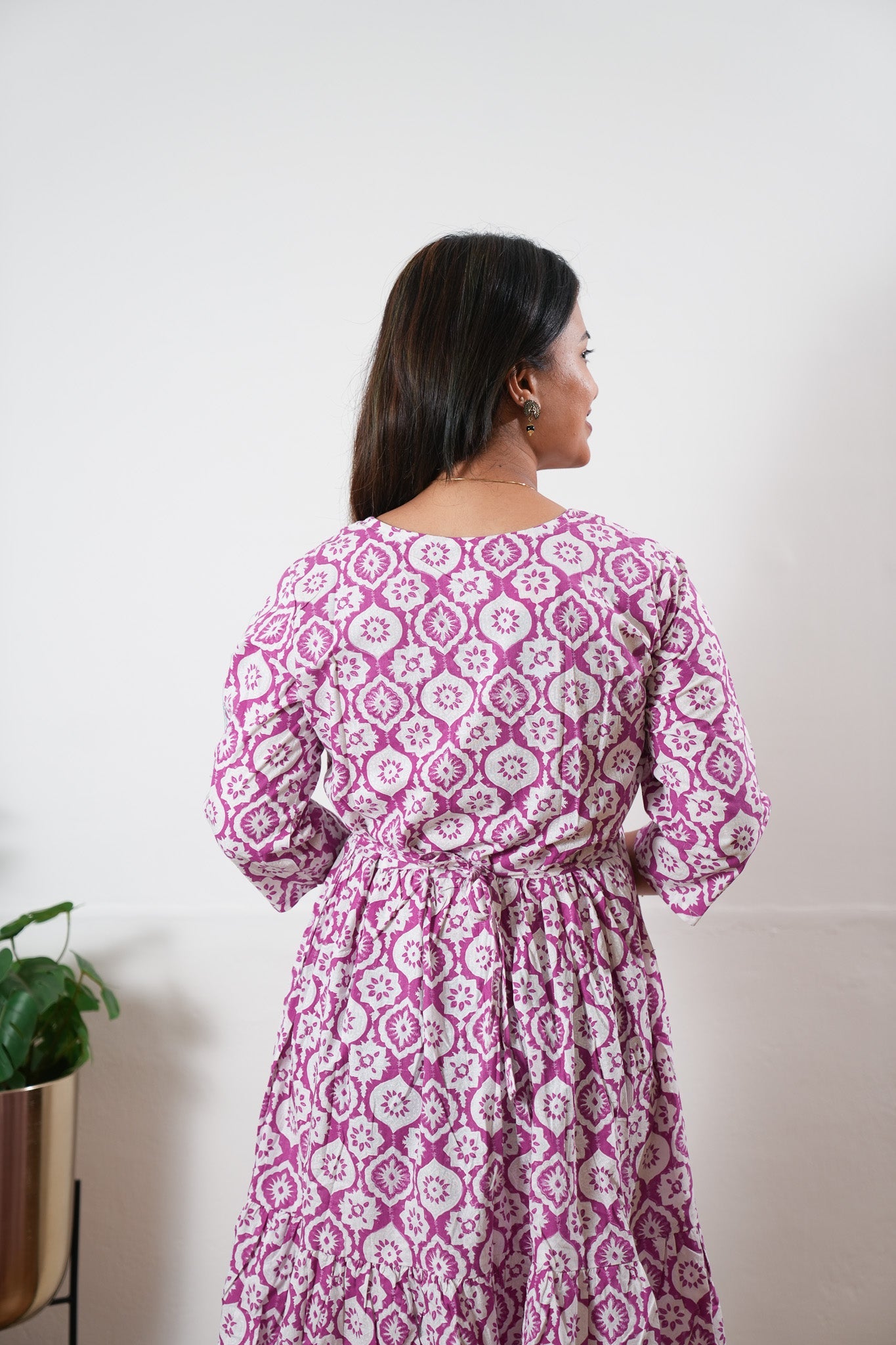 Magenta cotton dress