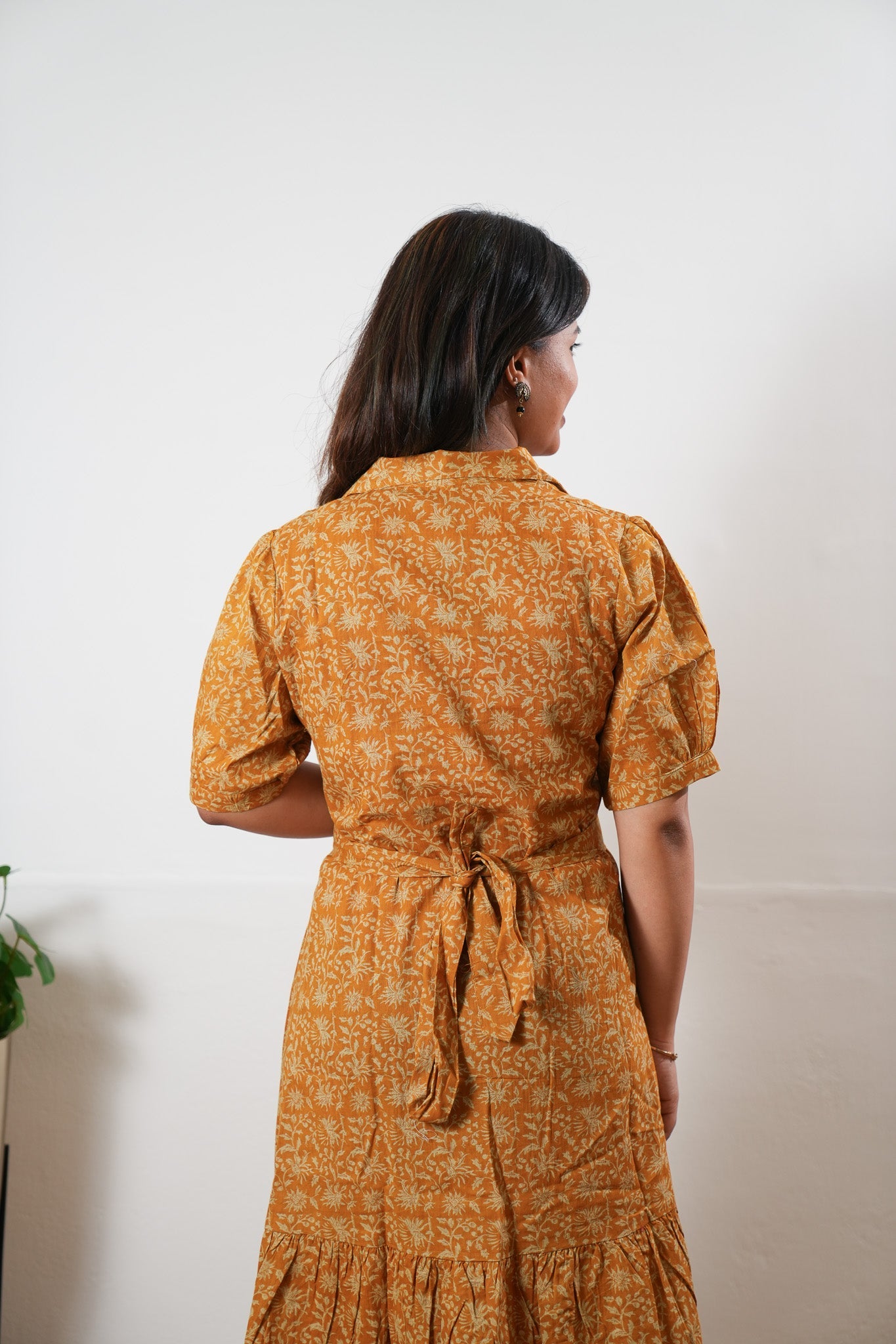 Mustard cotton dress